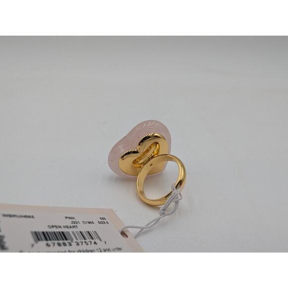 NWT Kate Spade Pink Open Heart Ring Size 6 WBRUH565 - Picture 3 of 5